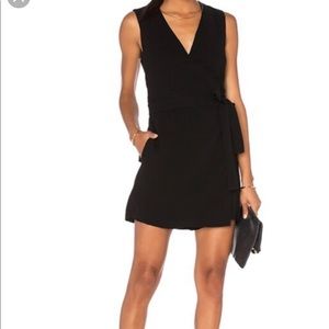 Black silky romper with pockets